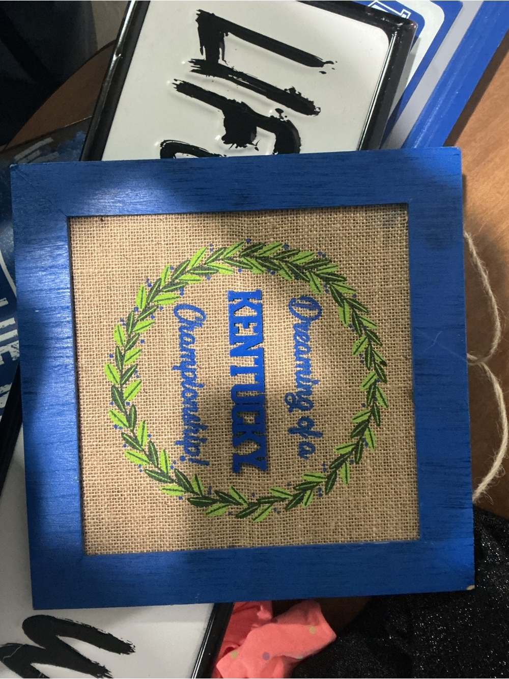 Blue Framed Kentucky Decorative Sign